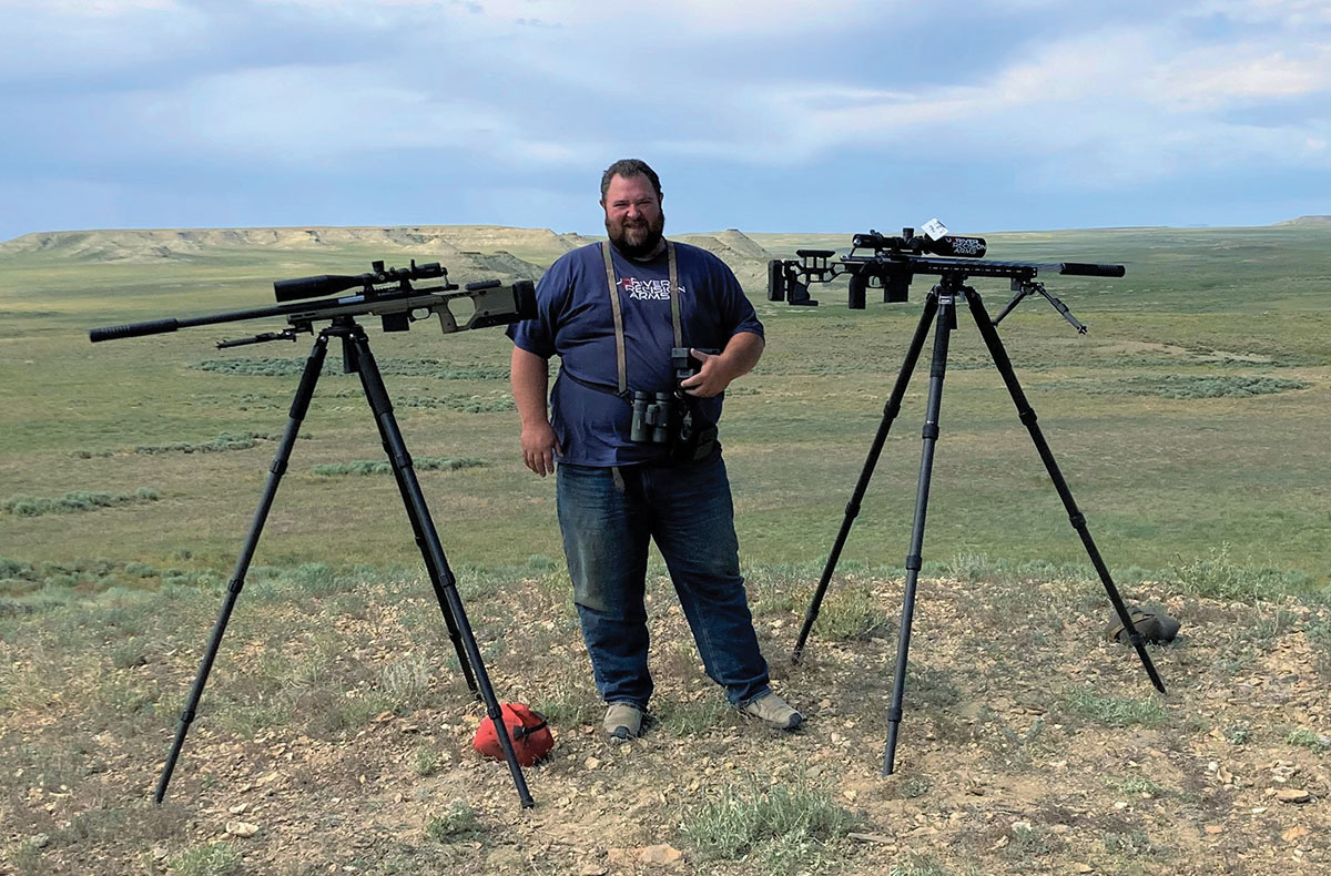 Jack Allman, co-owner of Upriver Precision Arms, is an avid varmint shooter. He is shown here with two of his rifles chambered in 22 ARC.